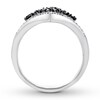 Thumbnail Image 1 of Black/White Diamond Ring 1 ct tw Round-cut 14K White Gold