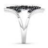 Thumbnail Image 2 of Black/White Diamond Ring 1 ct tw Round-cut 14K White Gold