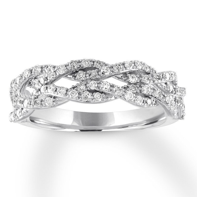 Main Image 1 of Diamond Anniversary Band 1/2 ct tw Round-cut 10K White Gold