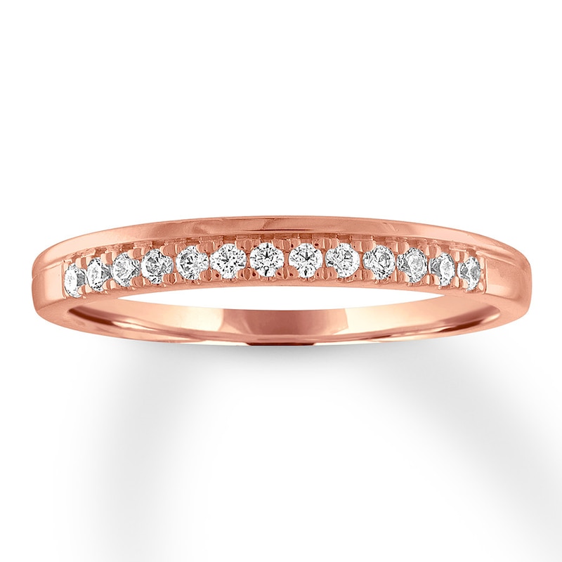 Diamond Anniversary Band 1/8 ct tw Round-cut 10K Rose Gold with 360
