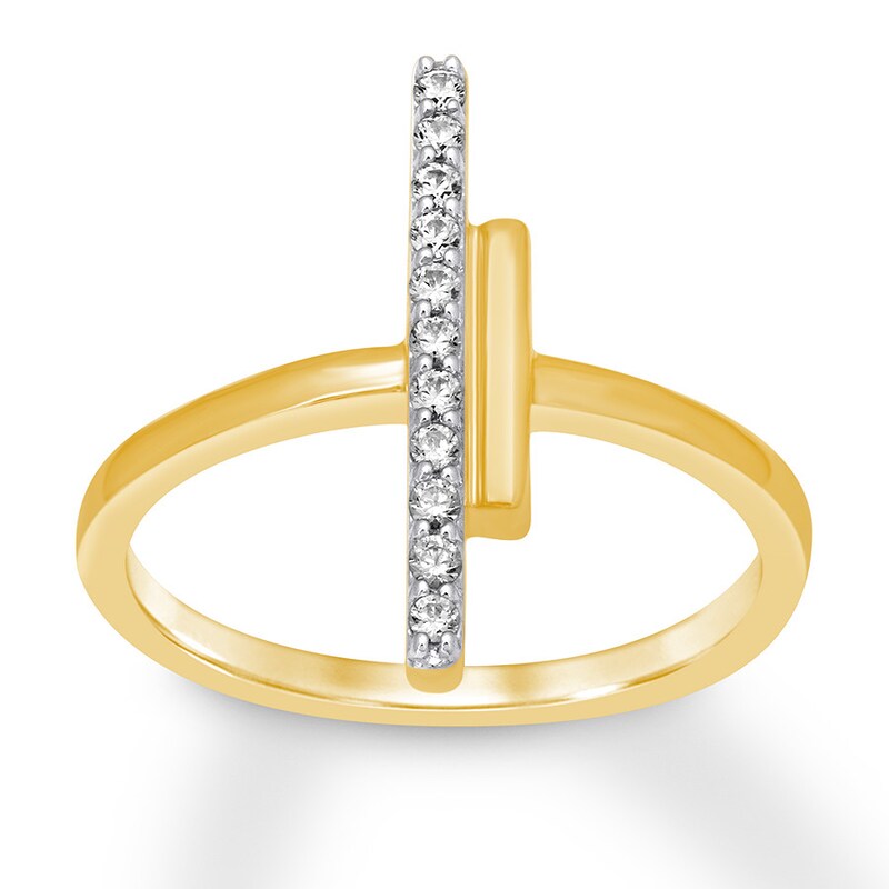 Diamond North-South Ring 1/8 ct tw Round-cut 10K Yellow Gold