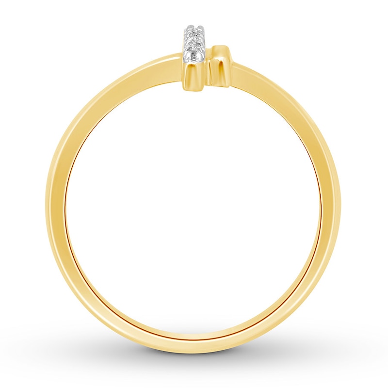 Diamond North-South Ring 1/8 ct tw Round-cut 10K Yellow Gold