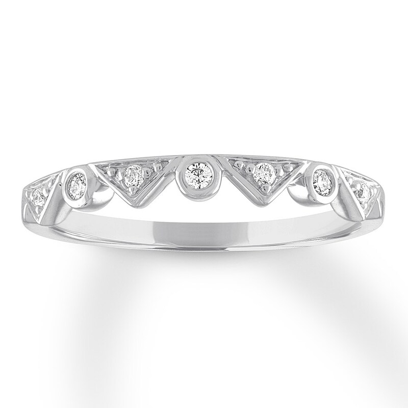 Diamond Anniversary Band 1/15 ct tw Round-cut 10K White Gold