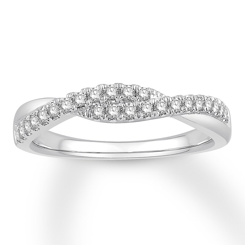 Main Image 1 of Colorless Diamond Anniversary Band 1/4 ct tw 14K White Gold