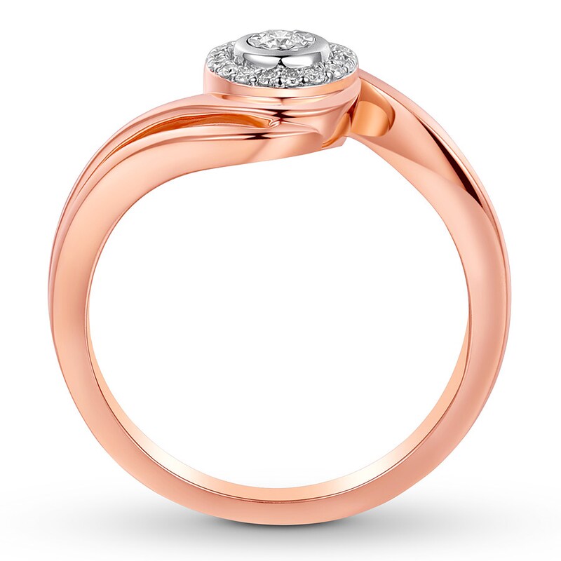 Diamond Promise Ring 1/10 ct tw Round 10K Rose Gold