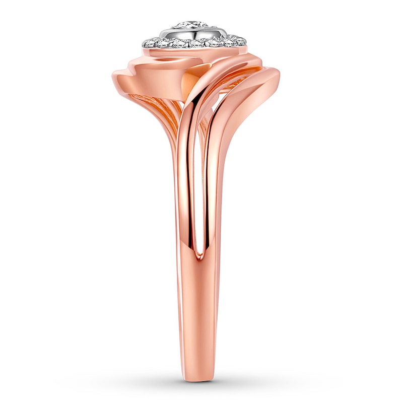 Diamond Promise Ring 1/10 ct tw Round 10K Rose Gold