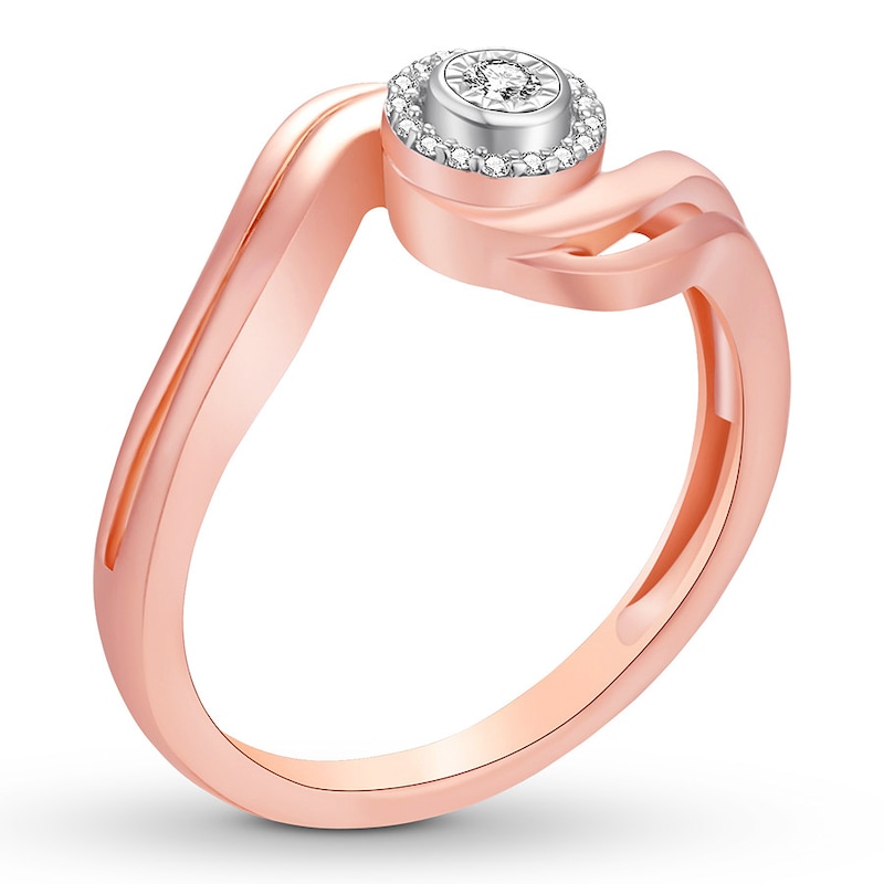 Diamond Promise Ring 1/10 ct tw Round 10K Rose Gold