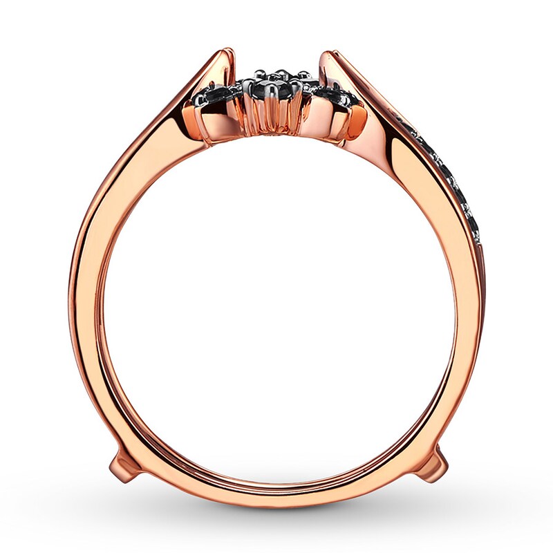 Black Diamond Enhancer Ring 3/8 ct tw Round 14K Rose Gold