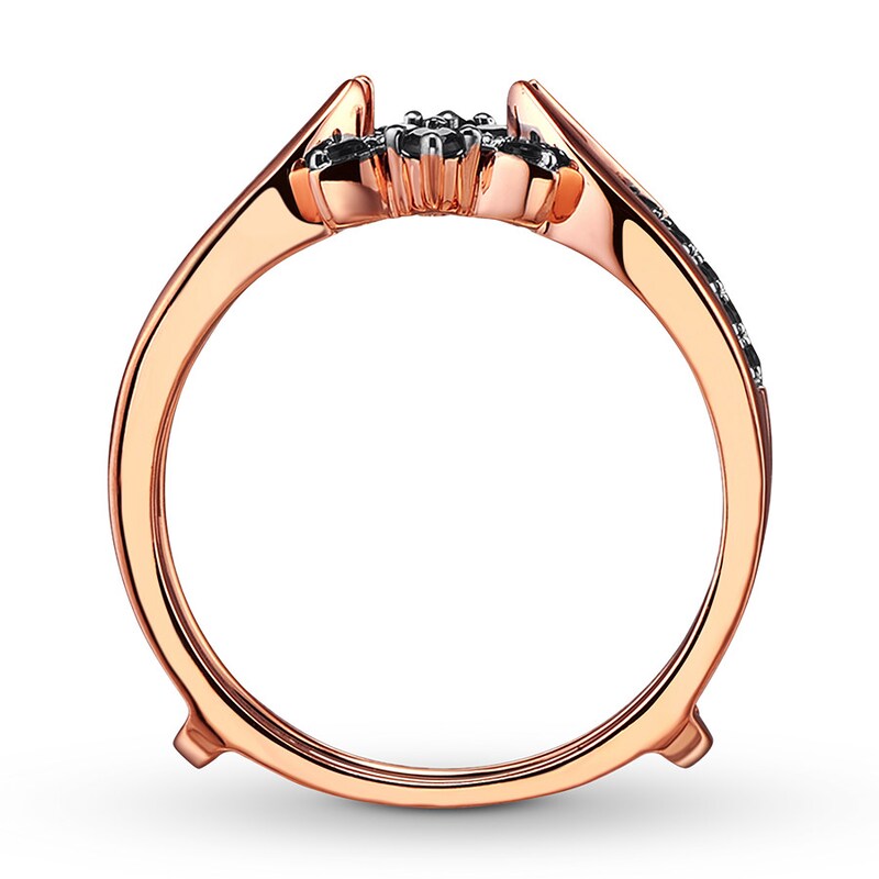 Black Diamond Enhancer Ring 3/8 ct tw Round 14K Rose Gold