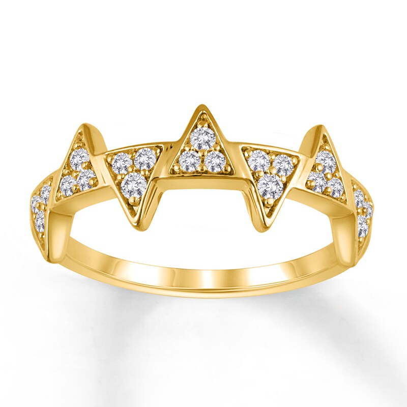 Diamond Ring 1/4 ct tw Round-cut 10K Yellow Gold