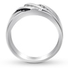 Thumbnail Image 2 of Men's Black & White Diamond Band 1/4 ct tw 10K White Gold