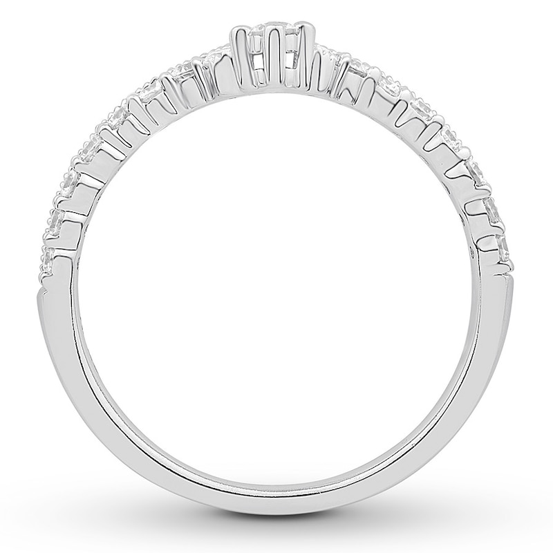 Colorless Diamond Contour Ring 3/8 carat tw 14K White Gold