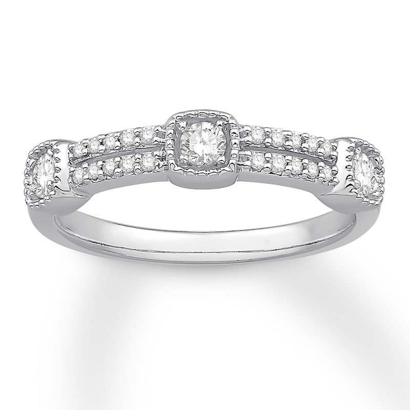 Colorless Diamond Anniversary Band 1/3 ct tw 14K White Gold with 360