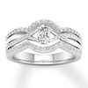 Thumbnail Image 1 of Diamond Anniversary Ring 3/4 ct tw Oval/Round 14K White Gold
