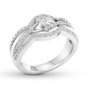 Thumbnail Image 4 of Diamond Anniversary Ring 3/4 ct tw Oval/Round 14K White Gold