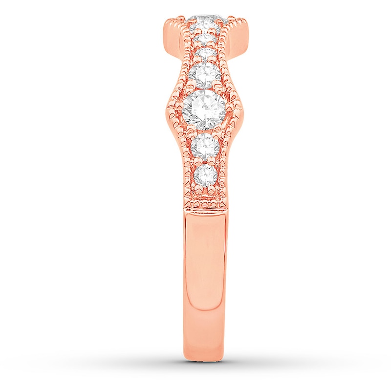 Main Image 3 of Colorless Diamond Anniversary Band 1/2 ct tw 14K Rose Gold