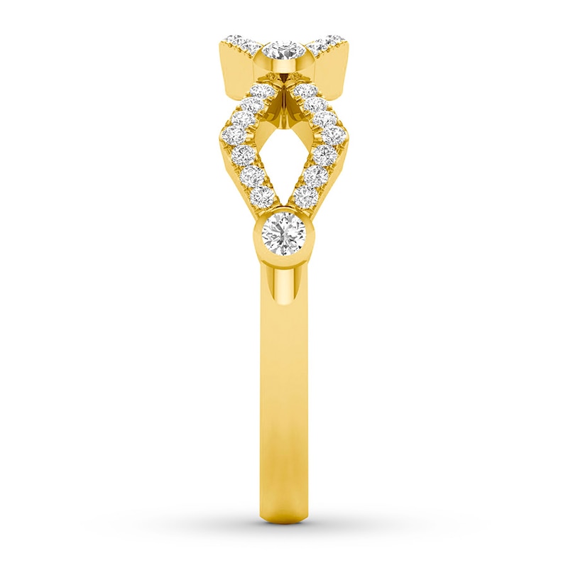 Main Image 3 of Diamond Stackable Ring 1/4 ct tw Bezel-set 10K Yellow Gold