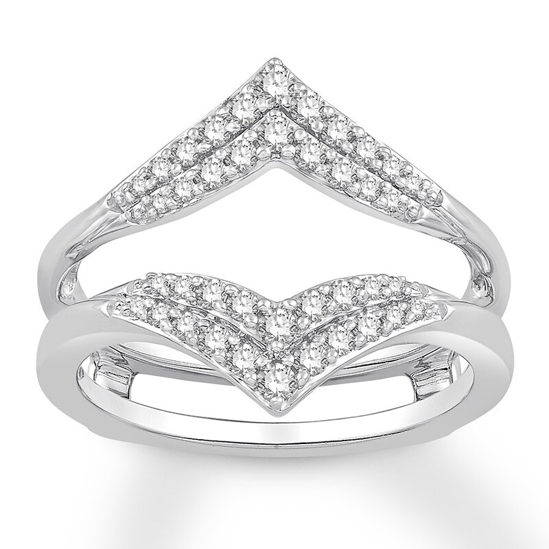 Main Image 1 of Diamond Enhancer Ring 3/8 ct tw Round-cut 14K White Gold