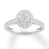 Thumbnail Image 0 of Diamond Promise Ring 1/2 carat tw Oval/Round 10K White Gold