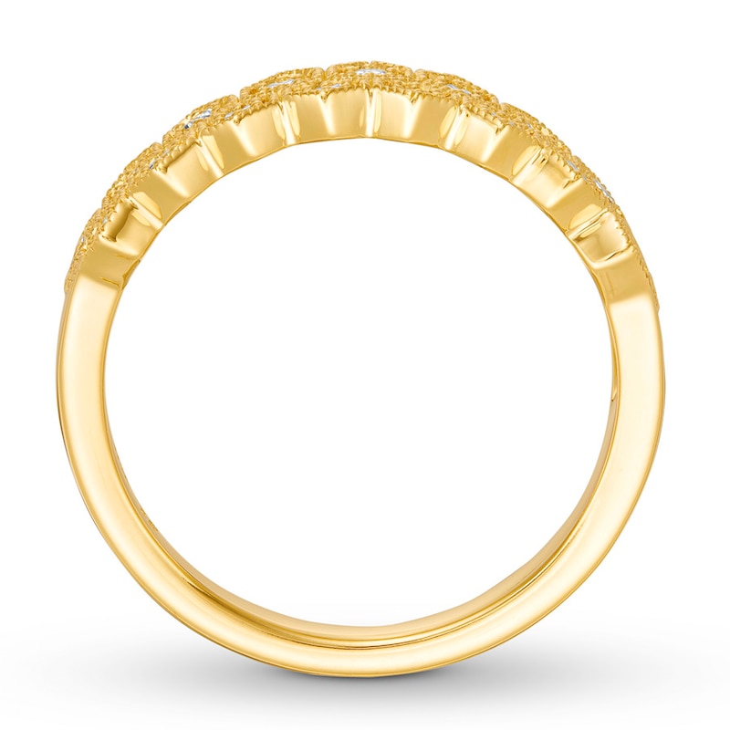 Diamond Anniversary Ring 1/4 ct tw Round-cut 10K Yellow Gold