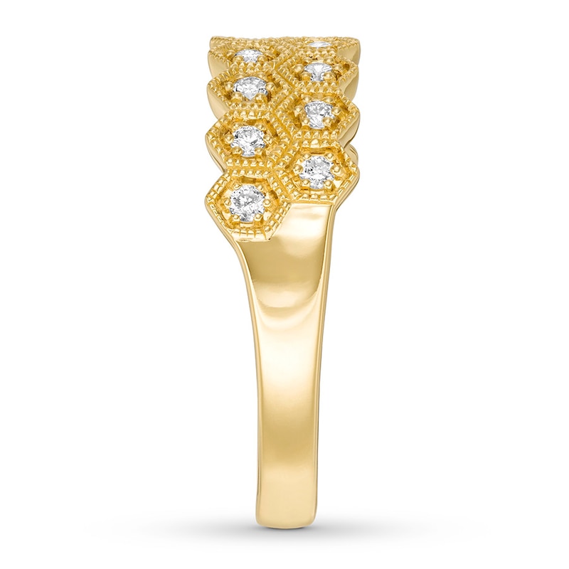 Main Image 3 of Diamond Anniversary Ring 1/4 ct tw Round-cut 10K Yellow Gold