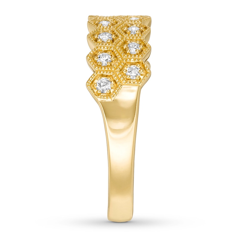 Diamond Anniversary Ring 1/4 ct tw Round-cut 10K Yellow Gold