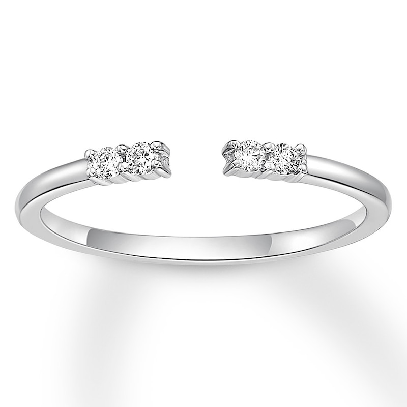 Diamond Anniversary Ring 1/15 ct tw Round-cut 10K White Gold