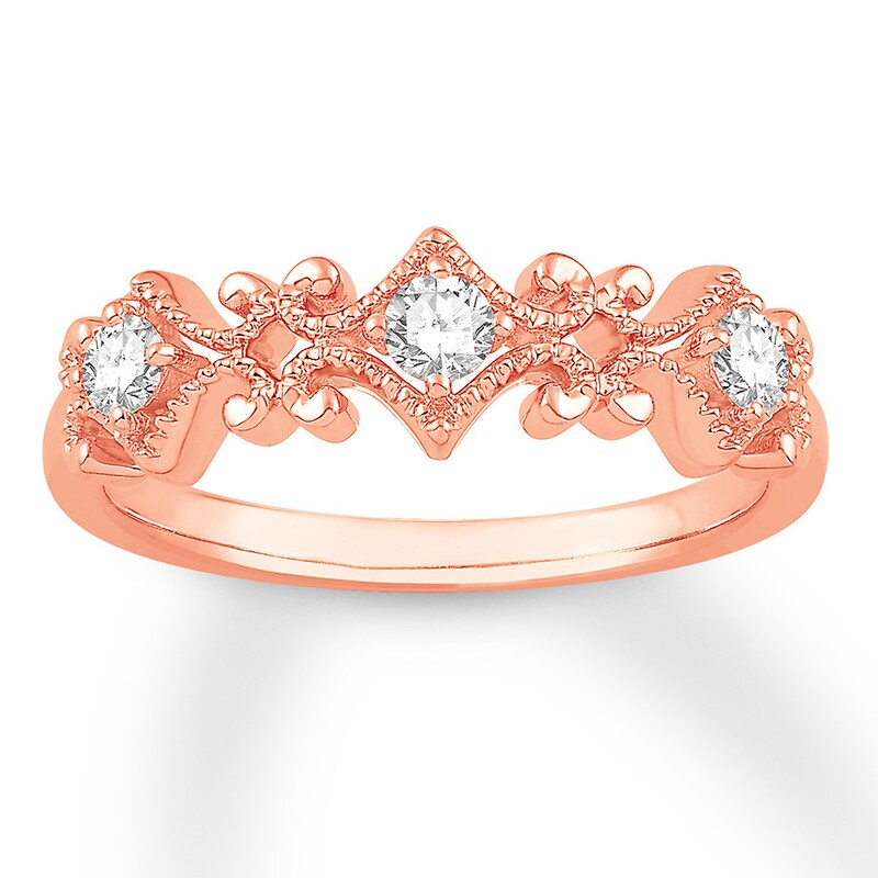 Diamond Anniversary Ring 1/4 ct tw Round-cut 10K Rose Gold