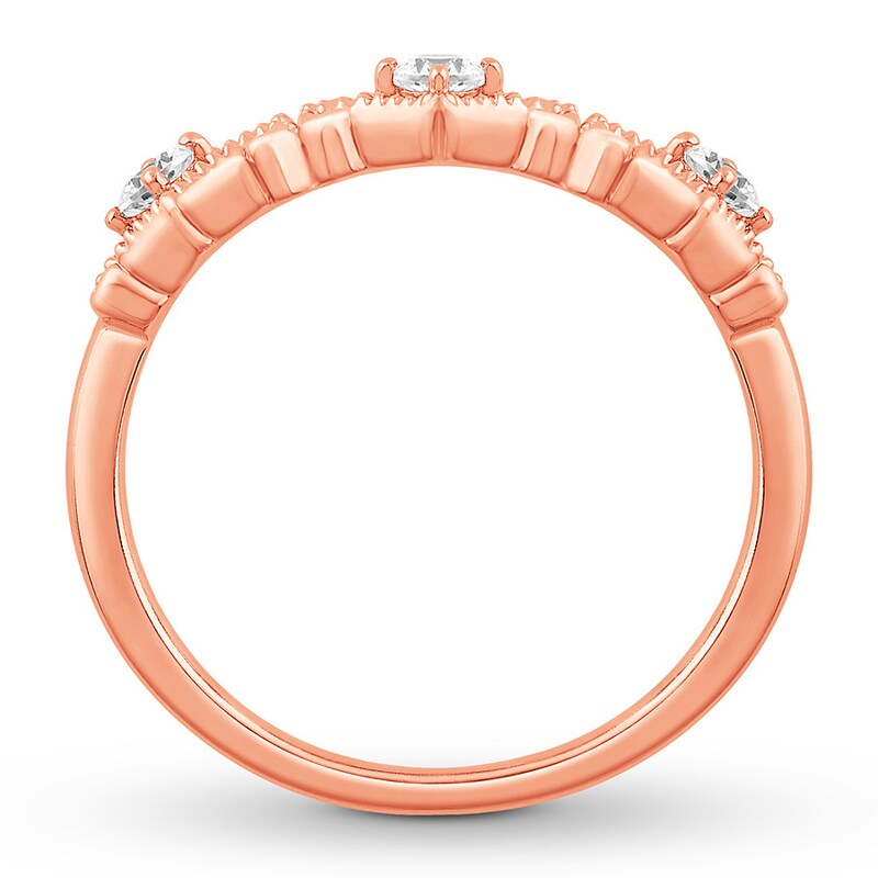 Diamond Anniversary Ring 1/4 ct tw Round-cut 10K Rose Gold