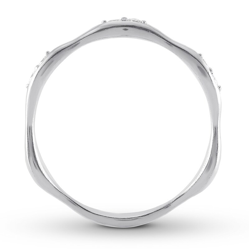 Diamond Stackable Ring 1/8 ct tw Round-cut 10K White Gold