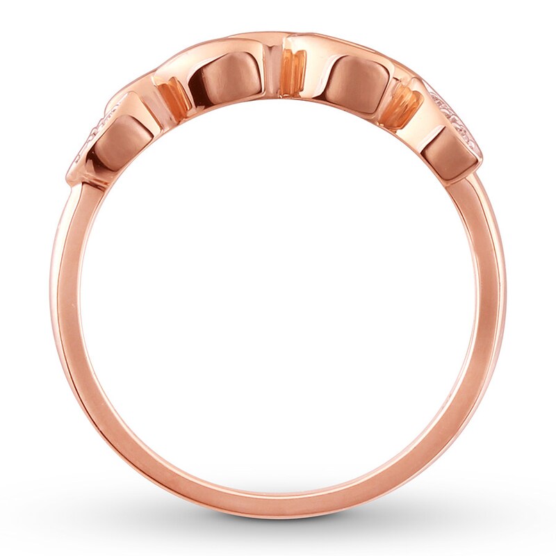 Leaf Band Diamond Accents 10K Rose Gold