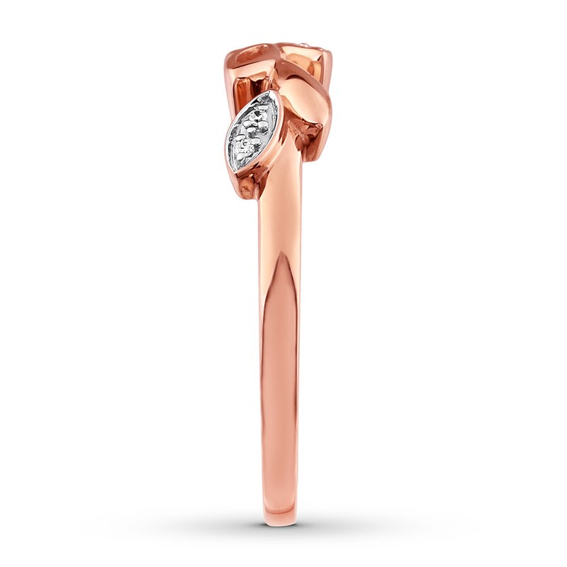 Leaf Band Diamond Accents 10K Rose Gold