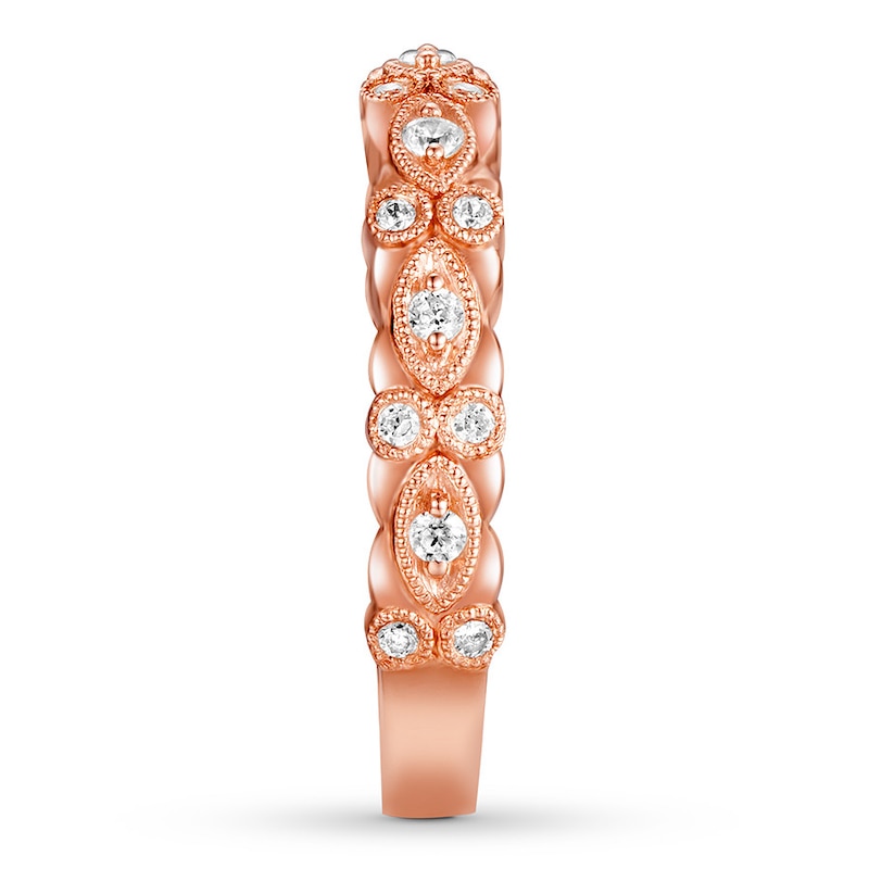 Diamond Anniversary Ring 1/4 ct tw Round-cut 10K Rose Gold