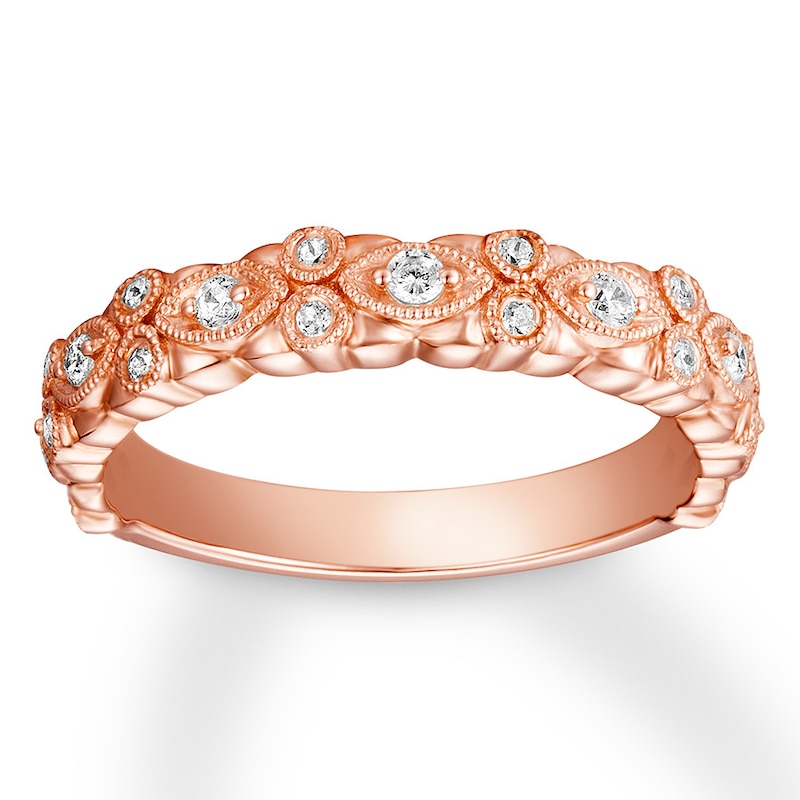 Diamond Anniversary Ring 1/4 ct tw Round-cut 10K Rose Gold