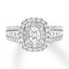Thumbnail Image 2 of Vera Wang WISH Oval Diamond Ring 1-3/8 ct tw 14K White Gold