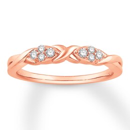 Colorless Diamond Anniversary Ring 1/8 ct tw 14K Rose Gold