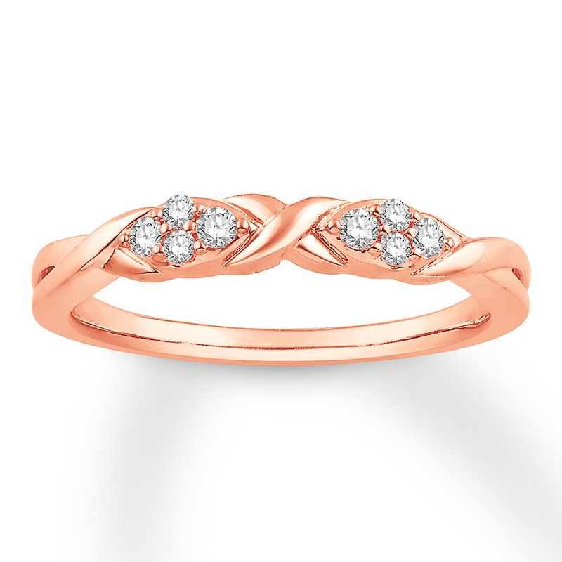 Main Image 1 of Colorless Diamond Anniversary Ring 1/8 ct tw 14K Rose Gold