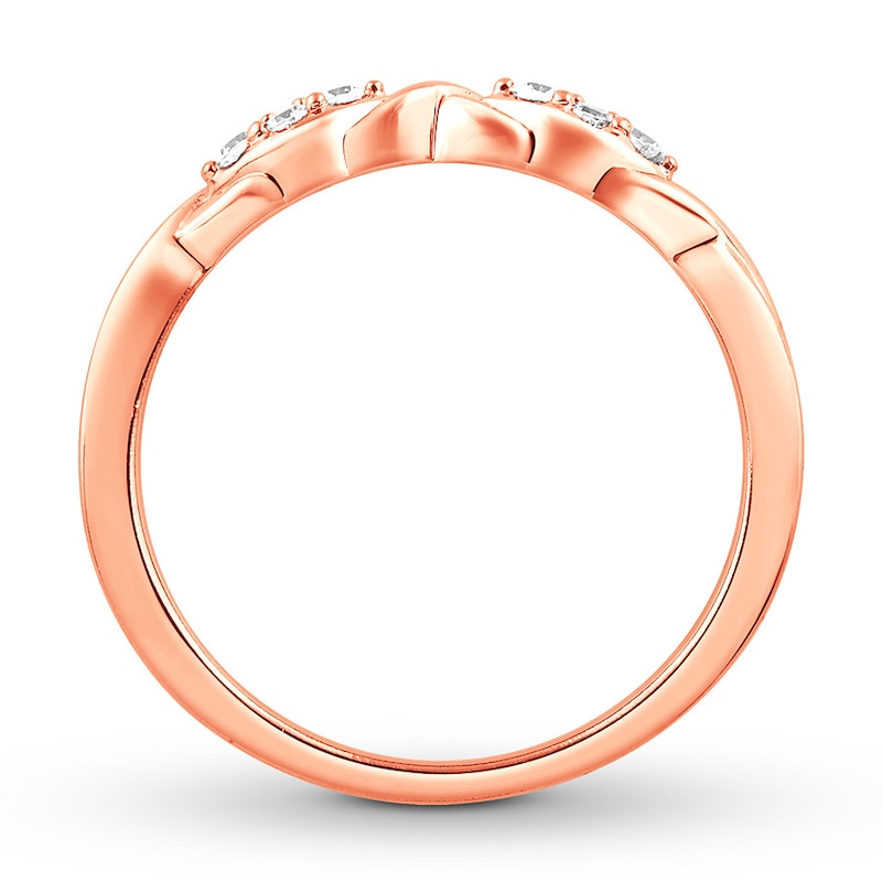 Main Image 2 of Colorless Diamond Anniversary Ring 1/8 ct tw 14K Rose Gold