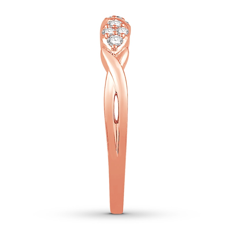 Main Image 3 of Colorless Diamond Anniversary Ring 1/8 ct tw 14K Rose Gold