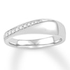 Thumbnail Image 1 of Diamond Anniversary Ring 1/8 ct tw Round-cut 10K White Gold