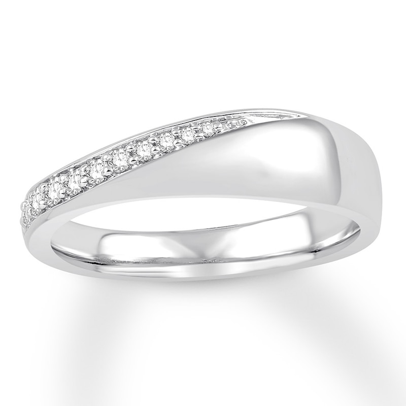 Diamond Anniversary Ring 1/8 ct tw Round-cut 10K White Gold