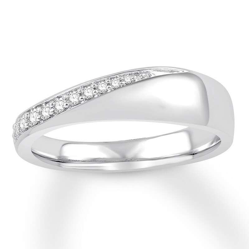 Main Image 1 of Diamond Anniversary Ring 1/8 ct tw Round-cut 10K White Gold