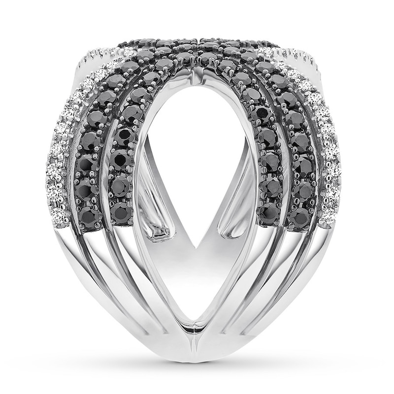 Black & White Diamond Ring 1 carat tw 10K White Gold