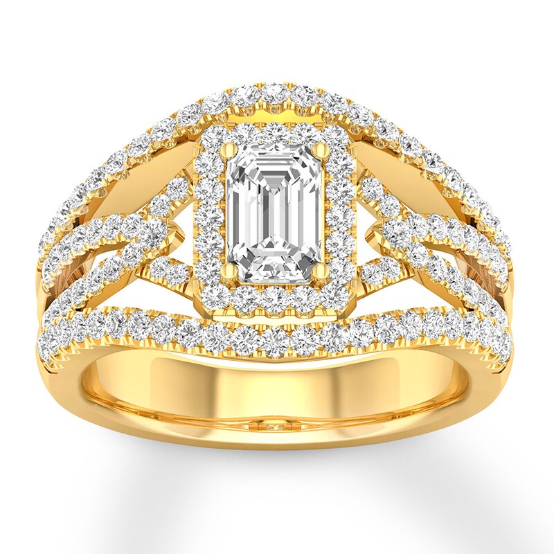 Diamond Anniversary Ring 7/8 ct tw Emerald-cut 14K Yellow Gold