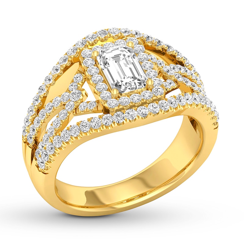 Diamond Anniversary Ring 7/8 ct tw Emerald-cut 14K Yellow Gold