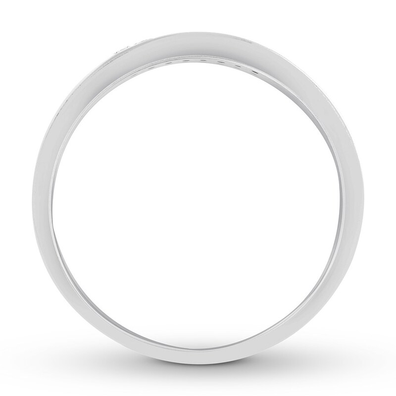 Main Image 2 of Men's Diamond Band 1/5 ct tw Round 10K White Gold