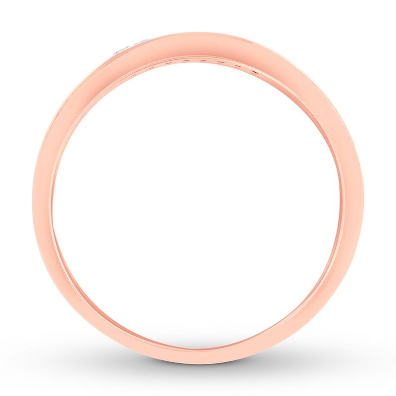 Men's Diamond Band 1/5 ct tw Round 10K Rose Gold