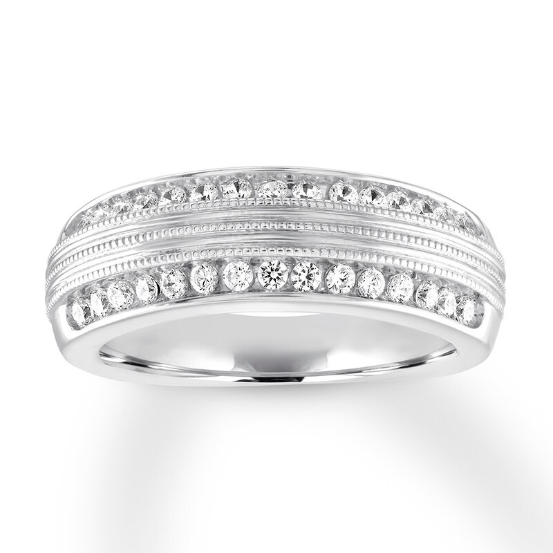 Men's Diamond Band 5/8 ct tw Round-cut 14K White Gold