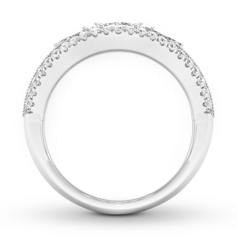 Diamond Anniversary Ring 1-1/6 ct tw Emerald-cut 14K White Gold