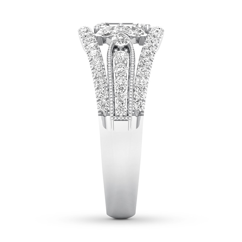 Diamond Anniversary Ring 1-1/6 ct tw Emerald-cut 14K White Gold